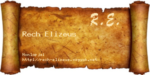 Rech Elizeus névjegykártya